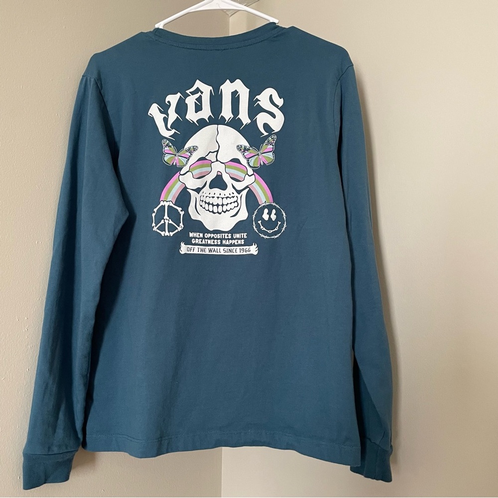 Vans Teal Long Sleeve Shirt size Small